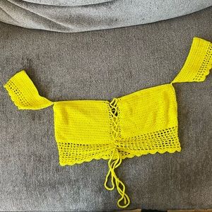 Lime green knit top